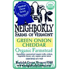 neighborly farms of vermont green onion cheddar cheese